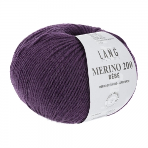 Lang Yarns Merino 200 Bébé - Pelote de 50 gr - Coloris 0347 Lilas