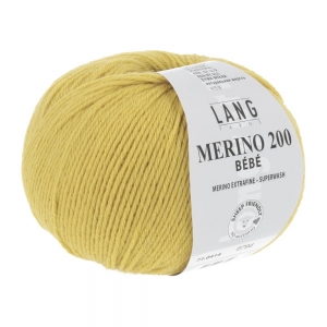 Lang Yarns Merino 200 Bébé - Pelote de 50 gr - Coloris 0414 Jaune Soleil