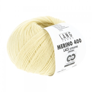 Lang Yarns Merino 400 Lace - Pelote de 25 gr - Coloris 0012 Jaune Baby