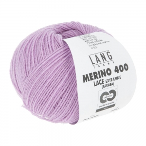 Lang Yarns Merino 400 Lace - Pelote de 25 gr - Coloris 0045 Mauve