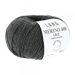 Lang Yarns Merino 400 Lace - Pelote de 25 gr - Coloris 0070 Anthracite Mélangé