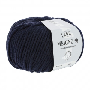 Lang Yarns Merino 50 - Pelote de 100 gr  - Coloris 0025 Navy