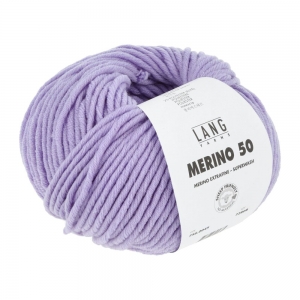 Lang Yarns Merino 50 - Pelote de 100 gr - Coloris 0045 Lilas