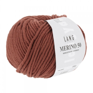 Lang Yarns Merino 50 - Pelote de 100 gr  - Coloris 0087 Brique