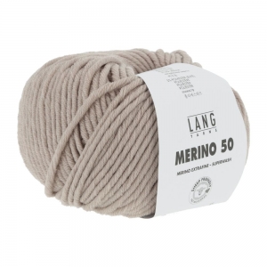 Lang Yarns Merino 50 - Pelote de 100 gr  - Coloris 0122 Beige Mélangé