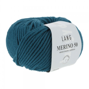 Lang Yarns Merino 50 - Pelote de 100 gr  - Coloris 0188 Pétrole