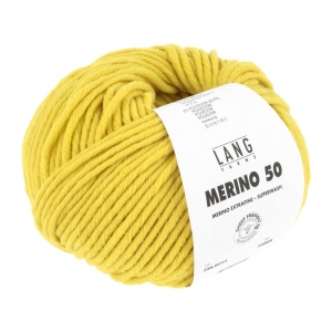 Lang Yarns Merino 50 - Pelote de 100 gr - Coloris 0213 Jaune