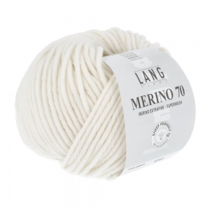 Lang Yarns Merino 70 - Pelote de 50 gr - Coloris 0001 Blanc