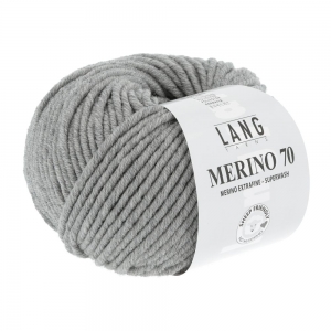 Lang Yarns Merino 70 - Pelote de 50 gr - Coloris 0003 Gris Mélangé