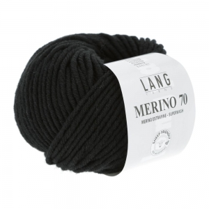 Lang Yarns Merino 70 - Pelote de 50 gr - Coloris 0004 Noir