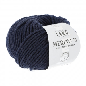 Lang Yarns Merino 70 - Pelote de 50 gr - Coloris 0025 Navy