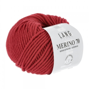 Lang Yarns Merino 70 - Pelote de 50 gr - Coloris 0060 Rouge