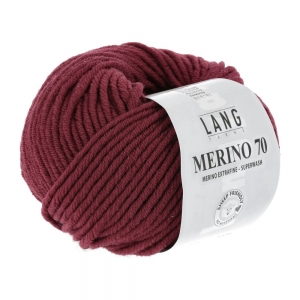 Lang Yarns Merino 70 - Pelote de 50 gr - Coloris 0063 Rouge Foncé