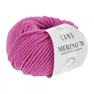 Lang Yarns Merino 70 - Pelote de 50 gr - Coloris 0165 Fuchsia