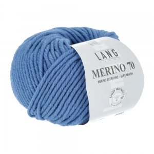 Lang Yarns Merino 70 - Pelote de 50 gr - Coloris 0206 Bleu