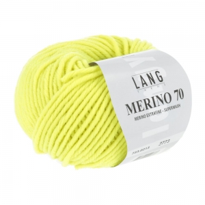 Lang Yarns Merino 70 - Pelote de 50 gr - Coloris 0213 Jaune Neon