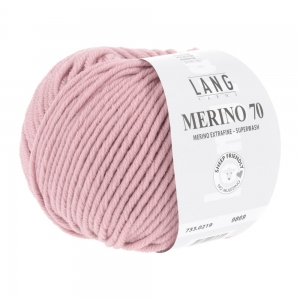 Lang Yarns Merino 70 - Pelote de 50 gr - Coloris 0219 Rosé