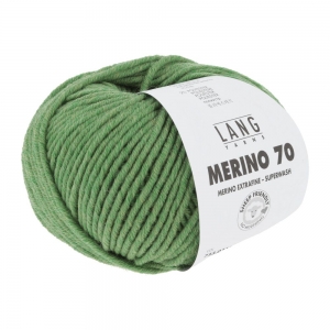 Lang Yarns Merino 70 - Pelote de 50 gr - Coloris 0317 Vert Mélangé