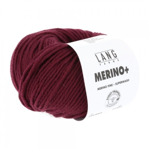 Lang Yarns Merino+ - Pelote de 50 gr - Coloris 0063 Rouge Foncé