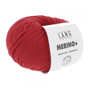 Lang Yarns Merino+ - Pelote de 50 gr - Coloris 0160 Rouge Feu