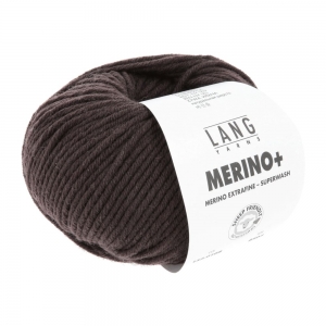 Lang Yarns Merino+ - Pelote de 50 gr - Coloris 0168 Chocolat