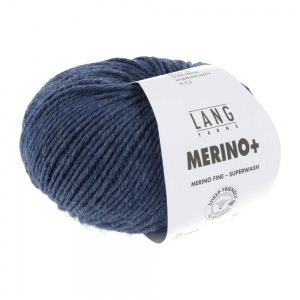 Lang Yarns Merino+ - Pelote de 50 gr - Coloris 0234 Jeans Foncé Mélangé