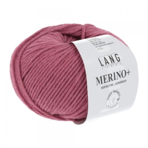 Lang Yarns Merino+ - Pelote de 50 gr - Coloris 0265 Framboise Mélangé