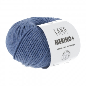 Lang Yarns Merino+ - Pelote de 50 gr - Coloris 0334 Jeans Moyen Mélangé