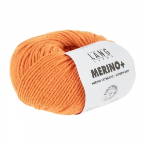 Lang Yarns Merino+ - Pelote de 50 gr - Coloris 0459 Orange Neon