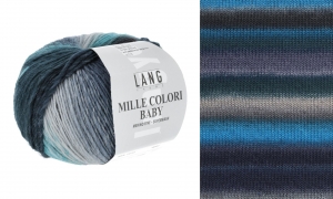 Lang Yarns Mille Colori Baby - Pelote de 50 gr - Coloris 0010 Bleu/Acier
