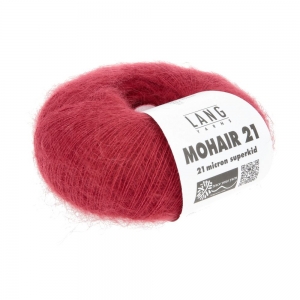 Lang Yarns Mohair 21 - Pelote de 25 gr - Coloris 0160 Rouge Feu