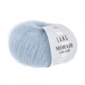 Lang Yarns Mohair Luxe Lamé - Pelote de 25 gr - Coloris 0020 Argent - Azur