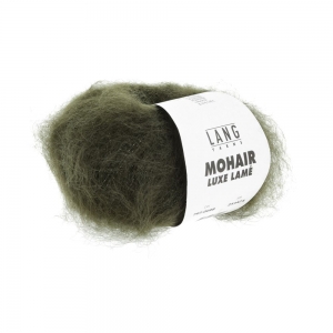 Lang Yarns Mohair Luxe Lamé - Pelote de 25 gr - Coloris 0098 Argent - Olive Foncé