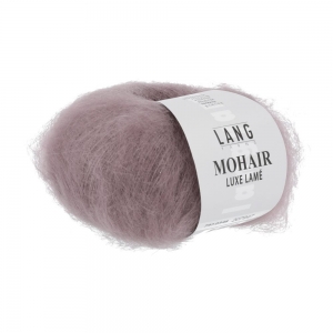 Lang Yarns Mohair Luxe Lamé - Pelote de 25 gr - Coloris 0348 Argent - Vieux Rose