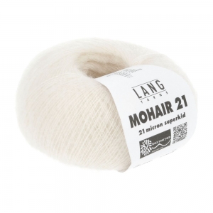 Lang Yarns Mohair 21 - Pelote de 25 gr - Coloris 0002 Ecru