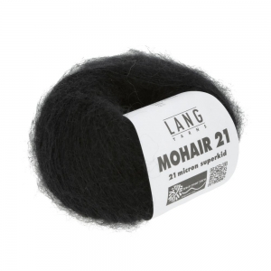 Lang Yarns Mohair 21 - Pelote de 25 gr - Coloris 0004 Noir