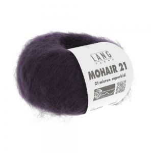 Lang Yarns Mohair 21 - Pelote de 25 gr - Coloris 0090 Violet Foncé
