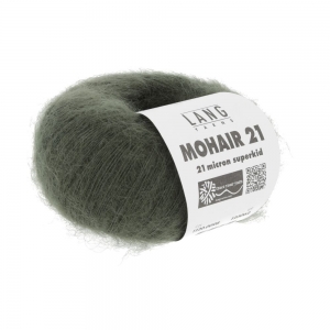 Lang Yarns Mohair 21 - Pelote de 25 gr - Coloris 0098 Olive Foncé