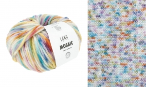 Lang Yarns Mosaic - Pelote de 100 gr - Coloris 0001 Turquoise/Baie/Orange/Vert