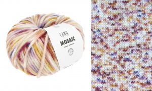Lang Yarns Mosaic - Pelote de 100 gr - Coloris 0002 Bordeaux/Lilas/Pink/Jaune