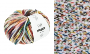 Lang Yarns Mosaic - Pelote de 100 gr - Coloris 0003 Pétrole/Violet/Rose/Marron