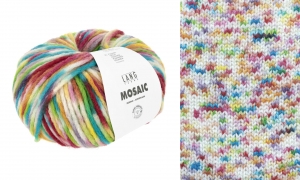 Lang Yarns Mosaic - Pelote de 100 gr - Coloris 0004 Rouge/Turquoise/Jaune/Vert