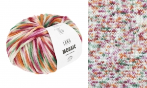 Lang Yarns Mosaic - Pelote de 100 gr - Coloris 0006 Rouge/Pink/Orange/Vert