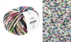 Lang Yarns Mosaic - Pelote de 100 gr - Coloris 0007 Bleu/Vert/Pink/Marron
