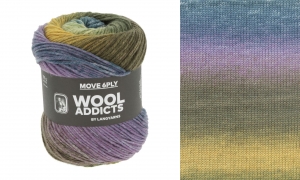 WoolAddicts by Lang Yarns Move 6 Ply - Pelote de 100 gr - Coloris 0003 Lilac/Petrol/Olive