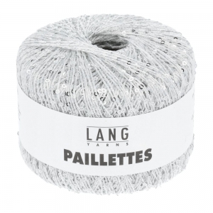 Lang Yarns Paillettes - Pelote de 25 gr - Coloris 0001 Blanc/Argent