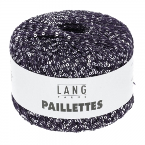 Lang Yarns Paillettes - Pelote de 25 gr - Coloris 0035 Bleu Marine-Argent