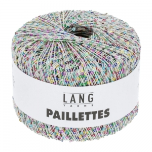 Lang Yarns Paillettes - Pelote de 25 gr - Coloris 0101 Blanc/Multicolor