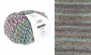 Lang Yarns Prisma - Pelote de 100 gr - Coloris 0001 Vert Clair/Bordeaux/Bleu Bébé