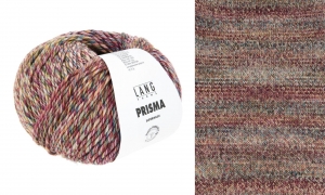 Lang Yarns Prisma - Pelote de 100 gr - Coloris 0005 Rouge Foncé/Orange Brun/Olive Foncé
